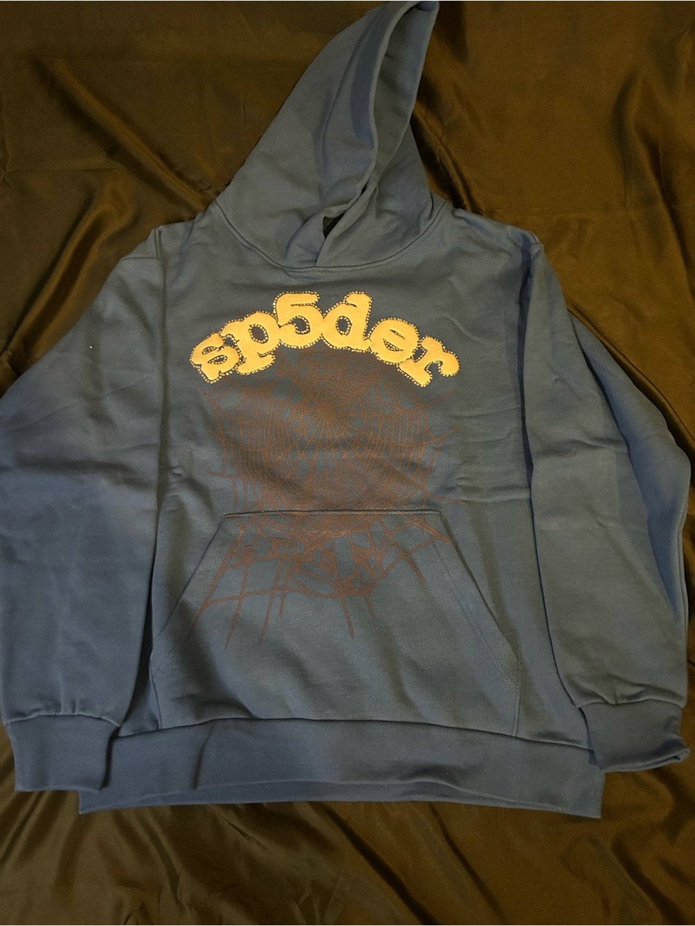 Spyder Blue Hoodie with Yellow Logo Graphic